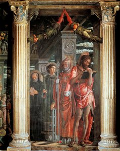 Saints John and Lorenzo and Two Saints (detail) by Andrea Mantegna