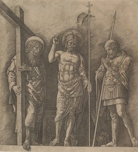 The Risen Christ between Saint Andrew and Saint Longinus by Andrea Mantegna
