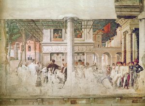 The Martyrdom of Saint Christopher and the Moving of His Body (before restoration) by Andrea Mantegna