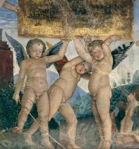 Winged Cherubs Holding the Dedicatory Plaque (detail)
