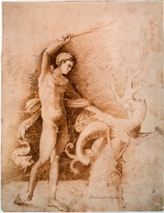 Young Man Fighting the Dragon by Andrea Mantegna