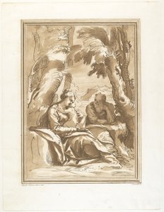 Rest on the Flight into Egypt by Andrea Scacciati after Agostino Carracci