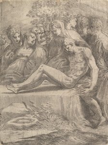 The Lamentation over the Dead Christ by Andrea Schiavone