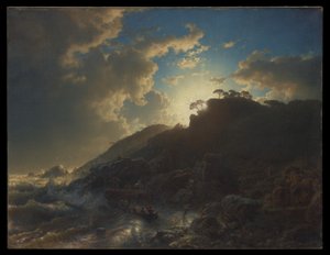 Sunset after a Storm on the Coast of Sicily by Andreas Achenbach