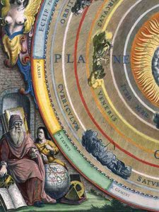An Astronomer, detail from a map of the planets, from 