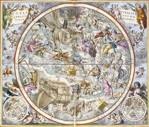 Map of the Christian Constellations as Depicted by Julius Schiller, from The Celestial Atlas