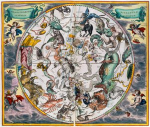 Map of the celestial Southern Hemisphere