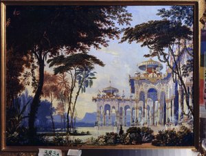 Stage Design for the Opera Ruslan and Lyudmila by M. Glinka by Andreas Leonhard Roller