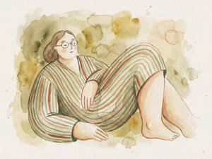 Relaxed Woman In Stripes
