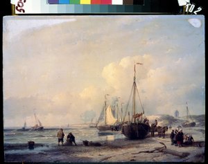 Sea landscape by Andreas Schelfhout