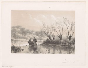 Winter Landscape with Two Figures on the Ice