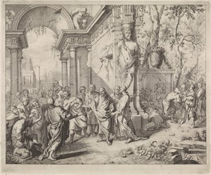 Christ Healing Two Blind Men by Andreas van der Myn (possibly)