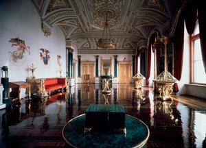 The Malachite Hall of the Winter Palace, 1837-1839 by Andrei Ivanovich Stakenschneider