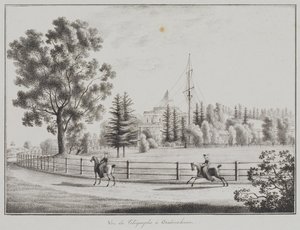 View of the Tobogganing Pavilion and the Telegraph at Oranienbaum, 1821-1822 by Andrei Yefimovich Martynov