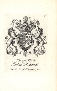 Coat of Arms and Crest of John Manners, 2nd Duke of Rutland by Andrew Johnston