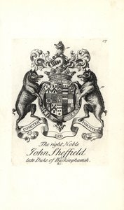 Coat of arms and crest of the right noble John Sheffield by Andrew Johnston