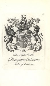 Coat of Arms and Crest of Peregrine Osborne, 2nd Duke of Leeds by Andrew Johnston