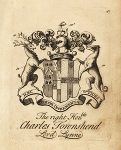 Coat of arms of the Right Honourable Charles Townshend, Lord Lynne, 3rd Viscount Townshend by Andrew Johnston