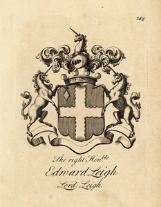 Coat of arms of the Right Honourable Edward Leigh, Lord Leigh, 3rd Baron Leigh by Andrew Johnston