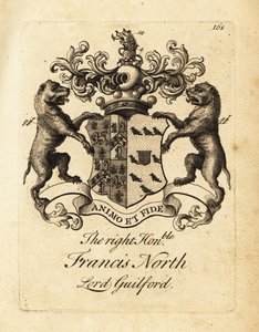 Coat of arms of the Right Honourable Francis North, Lord Guilford, 2nd Baron Guilford by Andrew Johnston