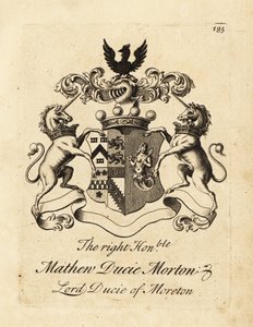 Coat of Arms of Mathew Ducie Morton, Lord Ducie of Moreton by Andrew Johnston
