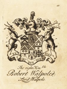Coat of arms of the Right Honourable Robert Walpole, Lord Walpole, 2nd Earl of Orford