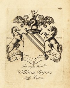 Coat of arms of the Right Honourable William Byron, Lord Byron, 4th Baron Byron (1670-1736)