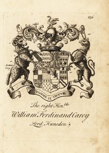Coat of arms of the Right Honourable William Ferdinand Carey, 8th Baron Hundsen, Lord Hunsdon by Andrew Johnston