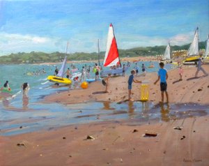 Cricket and Red and White Sail, Abersoch