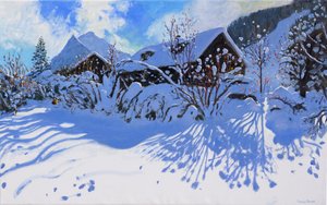 Fresh snow, Morzine Village, 2015 by Andrew Macara