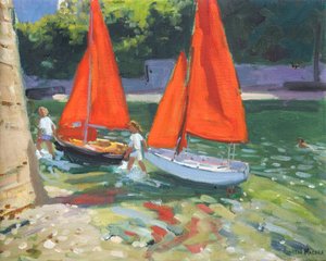 Girls with sail boats Looe