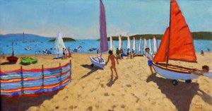 Pushing out the boat, Abersoch, 2016