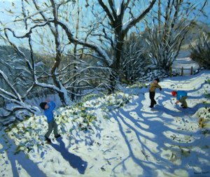 Snowball fight, Derbyshire