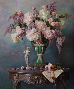 Elegant Peony Still Life by Andrey Morozov