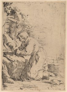 The Kneeling Hermit Facing Left