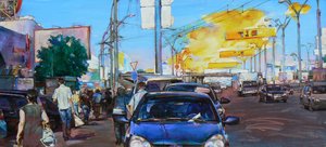 Bustling City Street by Andrii Kutsachenko