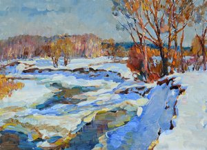 Golden Winter Stream