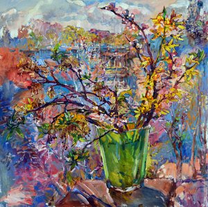 Spring Flowers Window View