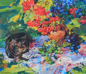 Tabby Cat Autumn Harvest