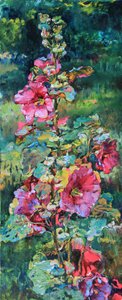Vibrant Hollyhock Bloom