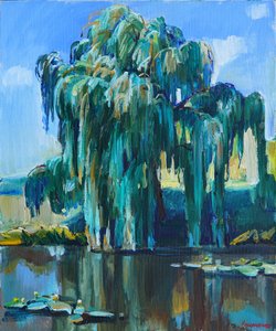 Weeping Willow Pond by Andrii Kutsachenko