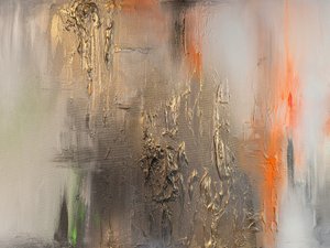 Dynamic Gold Orange Abstract