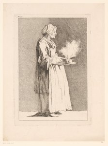 Caricature of a Woman with Meal (Caricatures by J. Saly) by Ange Laurent de, marquis de Rémoville Lalive