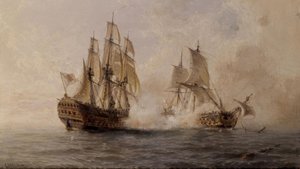 Battle of the Ship Glorioso with the British Dartmouth in 1747 – 19th Century
