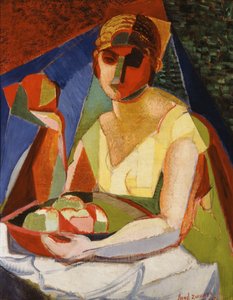 Woman with a Tray of Fruit