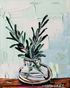 Olive Branches Still Life by Angela Hawkey