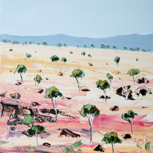 Pink Desert Trees by Angela Hawkey