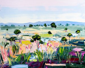 Vibrant Field Landscape by Angela Hawkey