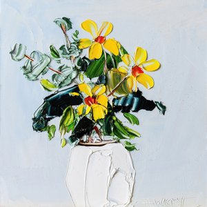 Vibrant Impasto Flowers by Angela Hawkey