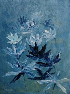 Blue Abstract Flowers